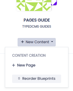 New Content Menu