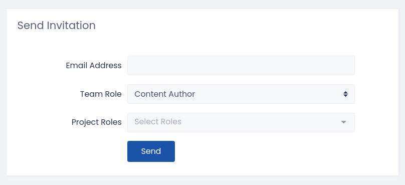 The TypeDCMS invitation screen