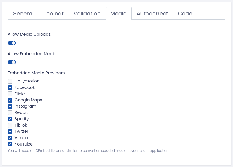 Inline media embeds for a TypeDCMS rich text editor